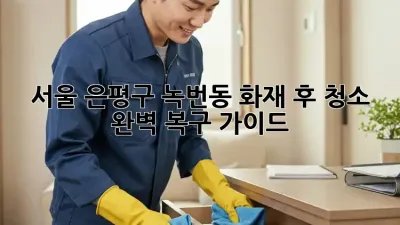 서울 은평구 녹번동 화재 후 청소, 완벽 복구 가이드